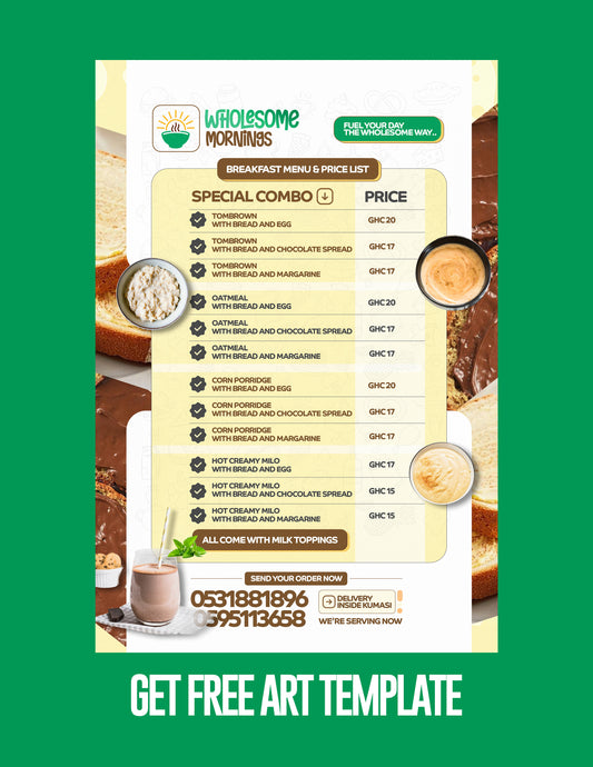 Restaurant Menu Artwork
